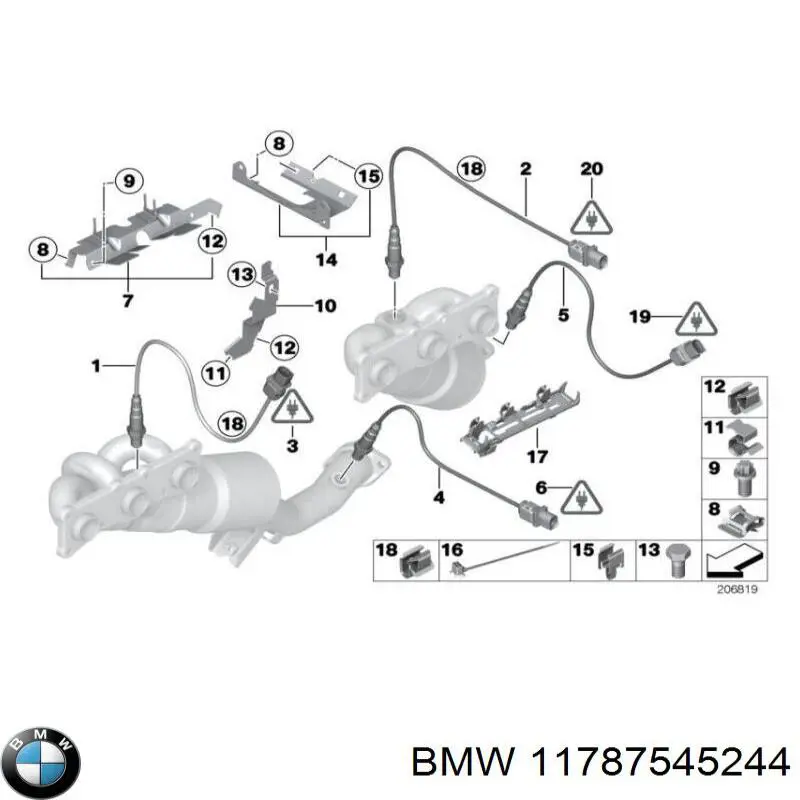 Лямбда-зонд, датчик кисню після каталізатора 11787545244 BMW