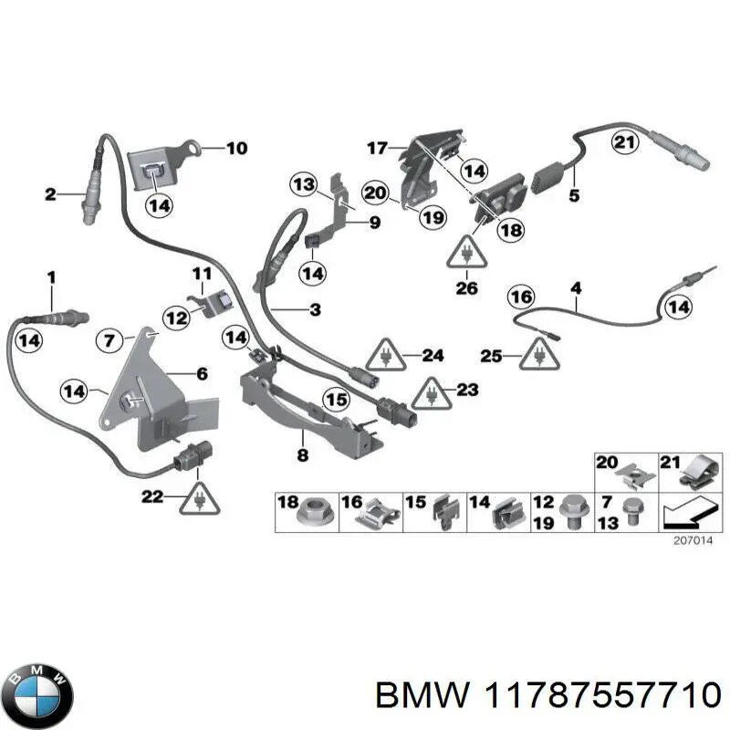 11787557710 BMW Датчик температури відпрацьованих газів (ВГ), до каталізатора