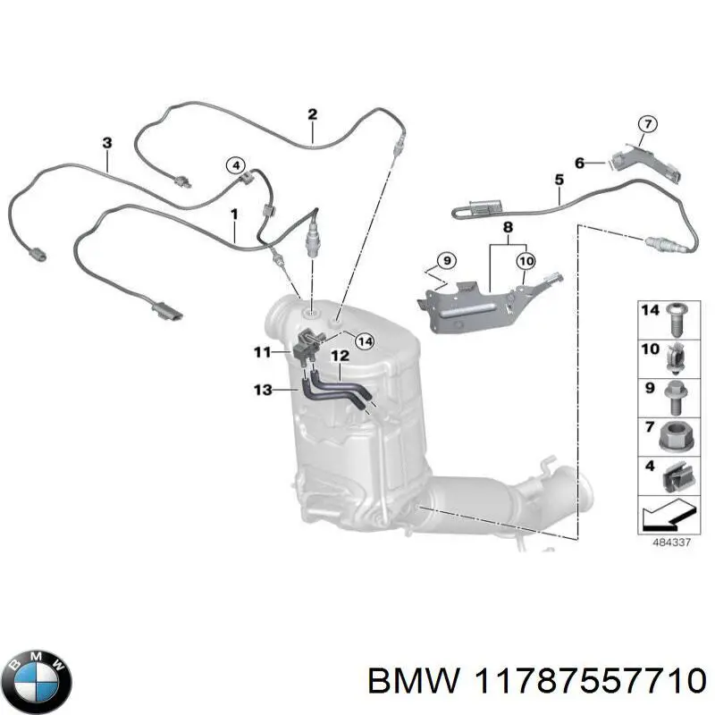 Купити 11787557710 BMW Датчик температури відпрацьованих газів (ВГ), до каталізатора