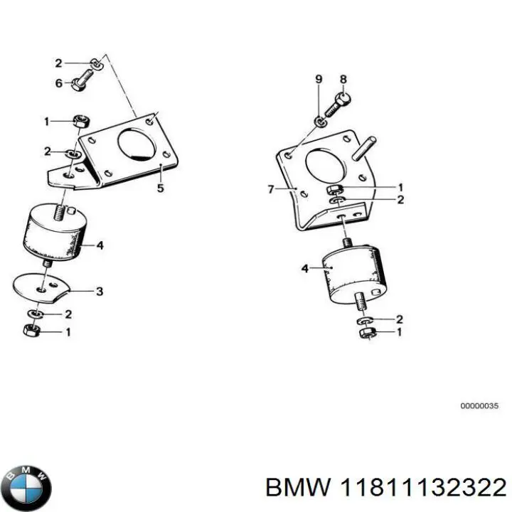Купити 11811132322 BMW Подушка (опора) двигуна ліва/права
