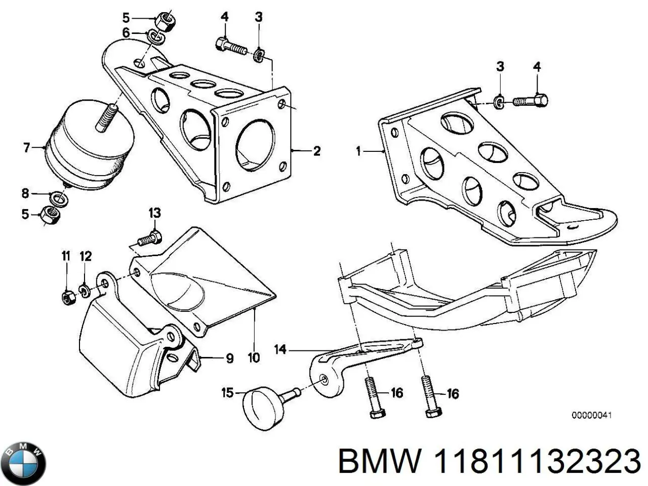 11811132323 BMW подушка (опора двигуна ліва/права)