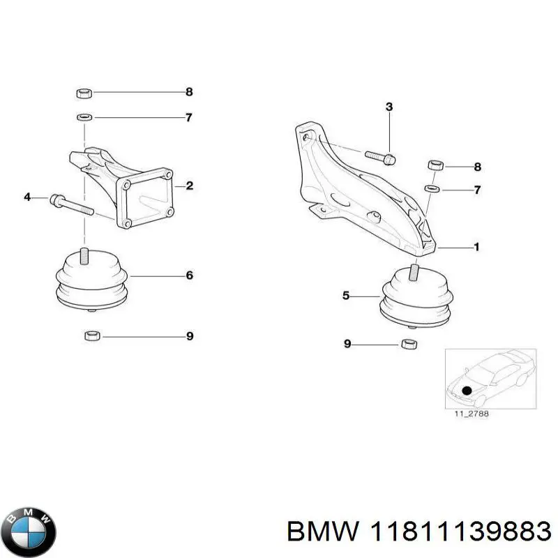 Підвіска двигуна (силового агрегату) BMW 11811139883