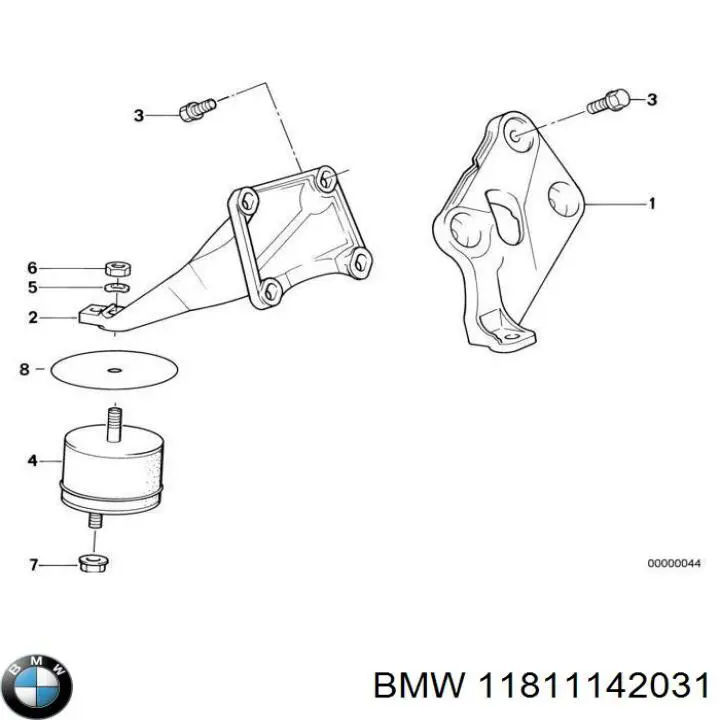 11811142031 BMW подушка (опора двигуна ліва/права)