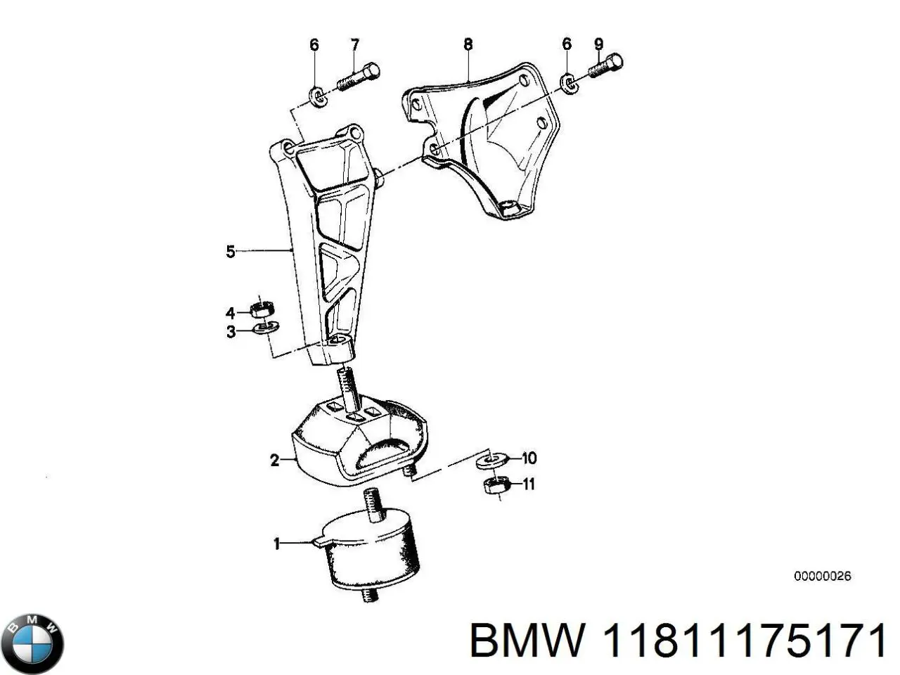 11811175171 BMW Ліва опора двигуна