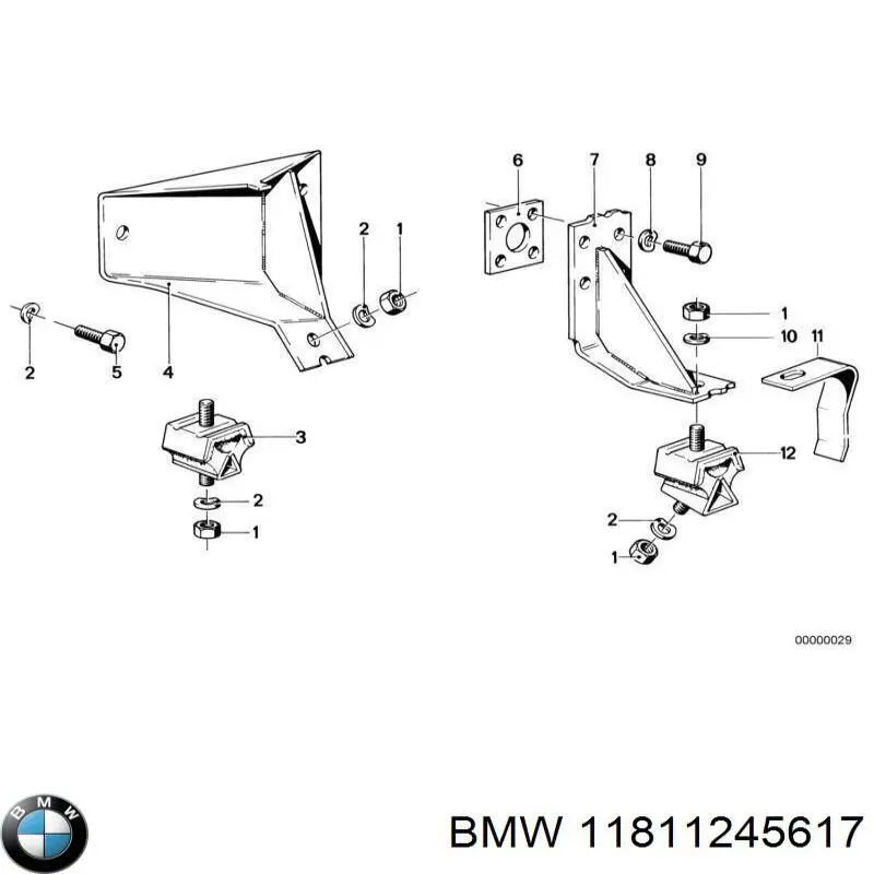 Ліва подушка двигуна BMW 11811245617 ціна, від 58.66 USD