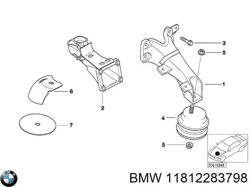 Подушка (опора) двигуна лів./прав. BMW 11812283798 ціна, від 53.90 USD