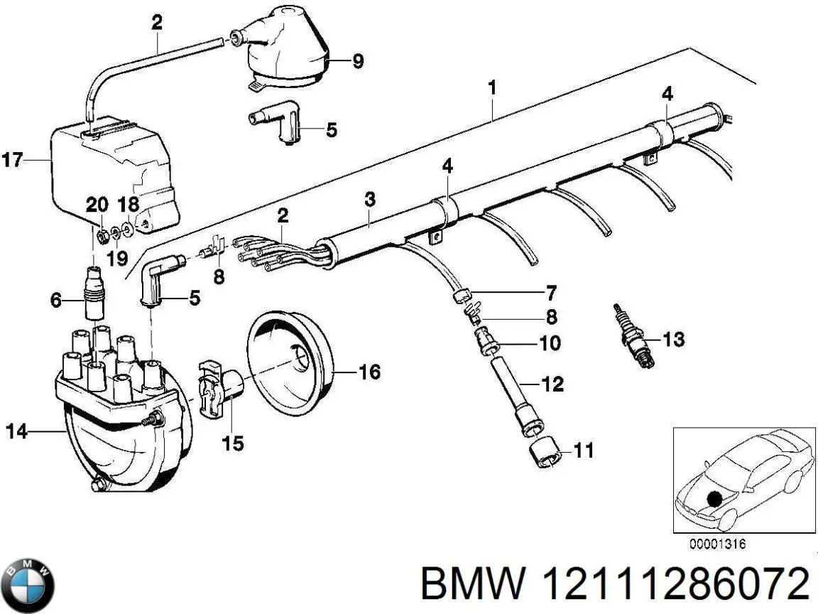 Бігунок розподільника запалювання BMW 12111286072 ціна, від 124.36 USD