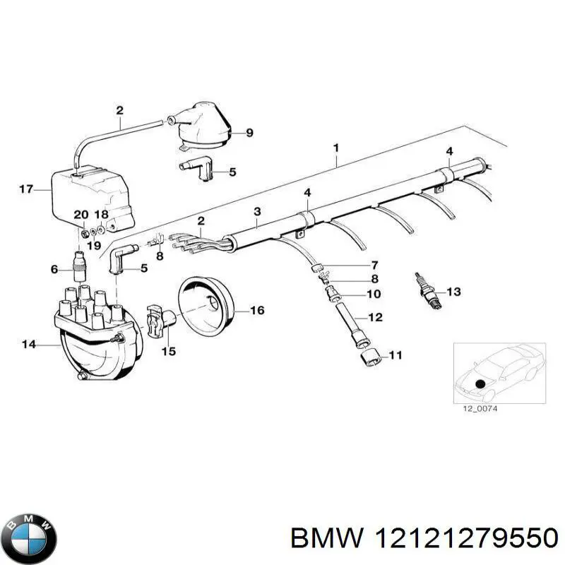 12121279550 BMW Дріт високовольтні, комплект