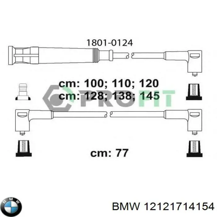 12121714154 BMW дріт високовольтні, комплект