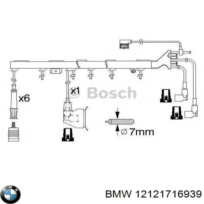 12121716939 BMW Дріт високовольтні, комплект