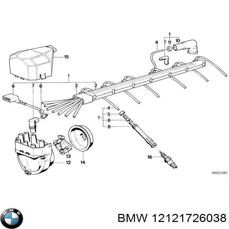 Купити 12121726038 BMW Провід високовольтні, комплект