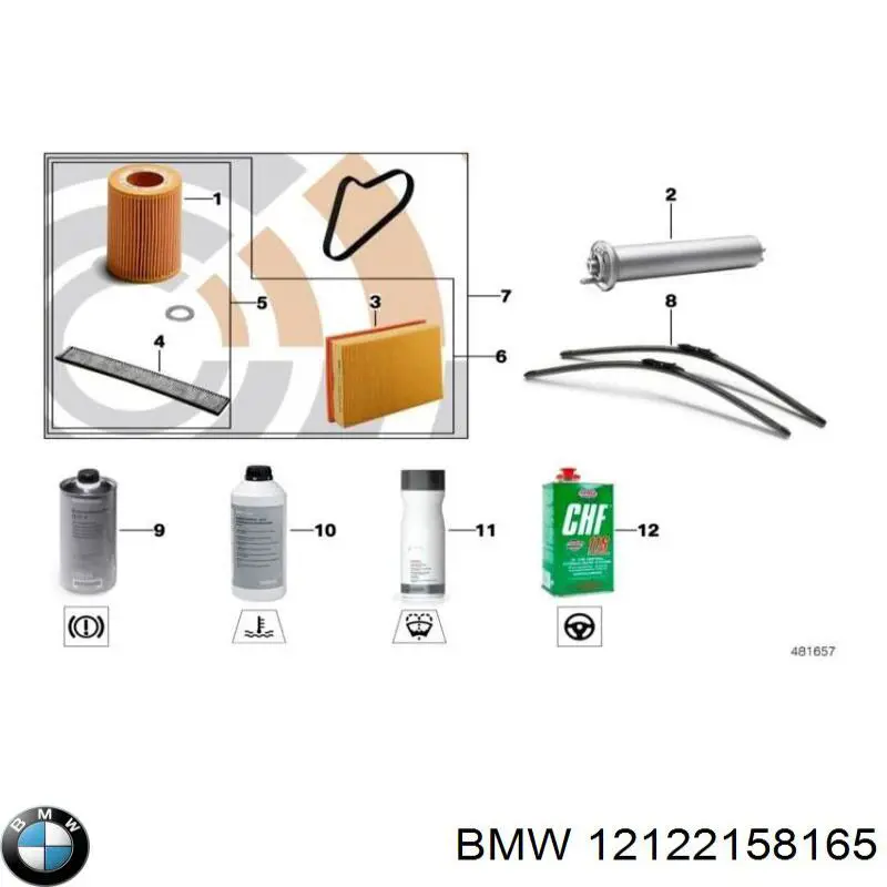 Свічки запалювання 12122158165 BMW