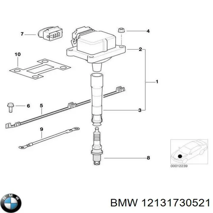 Накінечник свічки запалювання BMW 12131730521