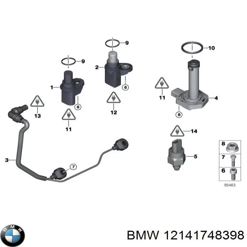 12141748398 BMW прокладка датчика положення коленвала