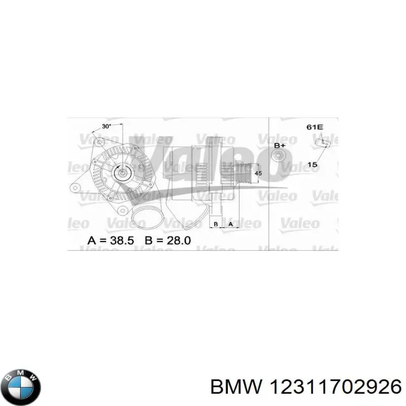 Генератор BMW 12311702926 ціна, від 128.88 USD