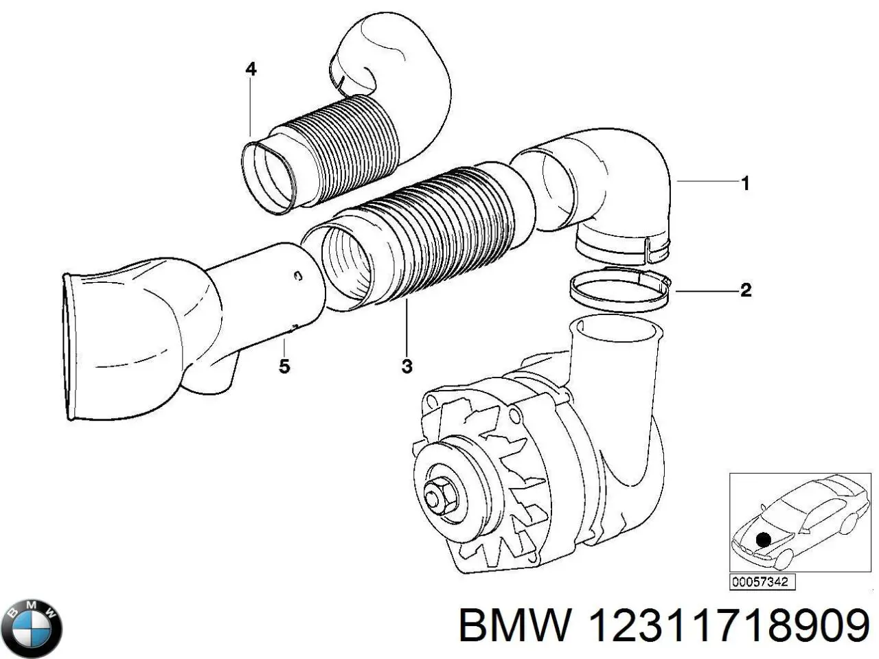 12311718909 BMW Повітрозабірник повітряного фільтра
