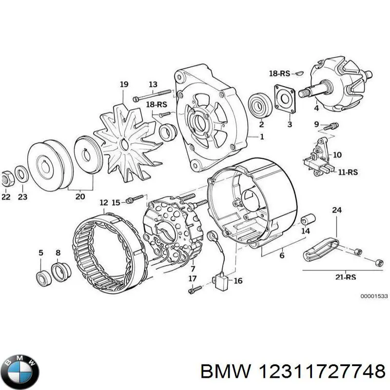 Міст діодний генератора BMW 12311727748