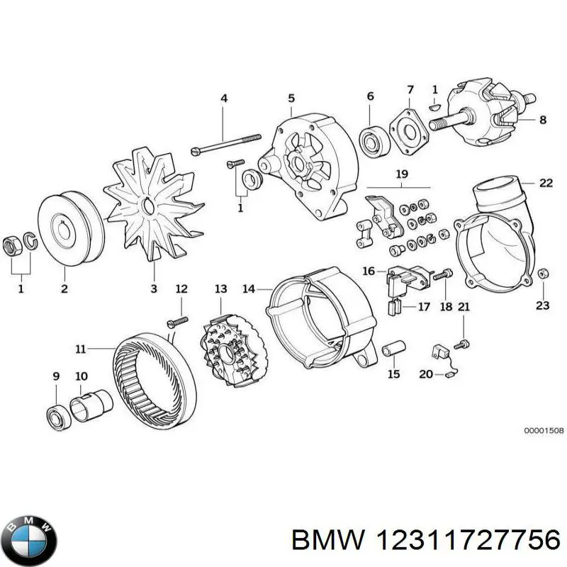 Щітка генератора BMW 12311727756 ціна, від 1.38 USD