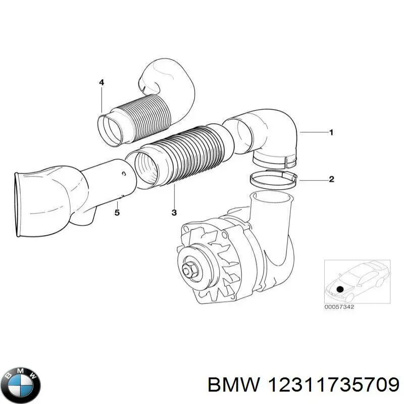 Патрубок витратоміра повітря 12311735709 BMW