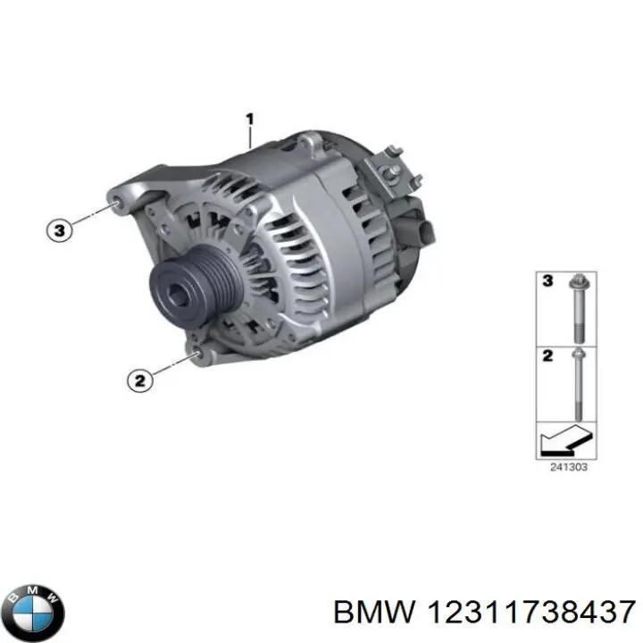 Генератор 12311738437 BMW