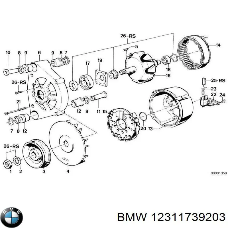 Підвісний підшипник карданного валу 12311739203 BMW