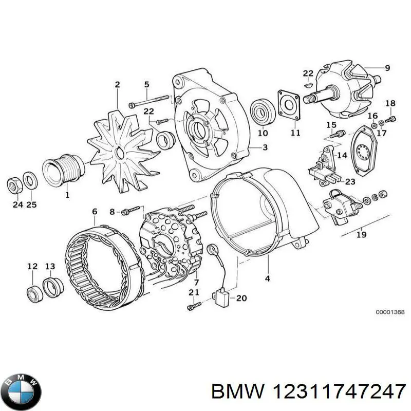 Кришка генератора задня F00M146811 Bosch