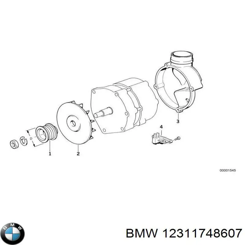12311748607 BMW реле-регулятор генератора, (реле зарядки)