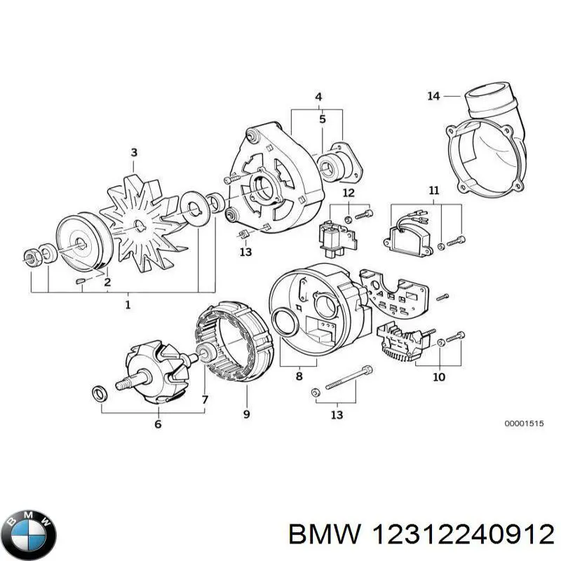 Міст доданий генератора BMW 12312240912 ціна, від 156.85 USD