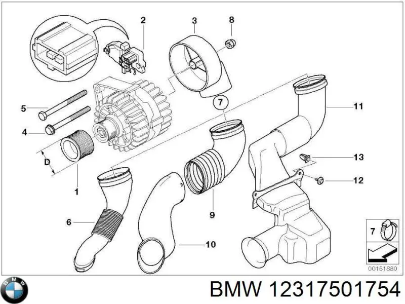 Купити 12317501754 BMW Шків генератора