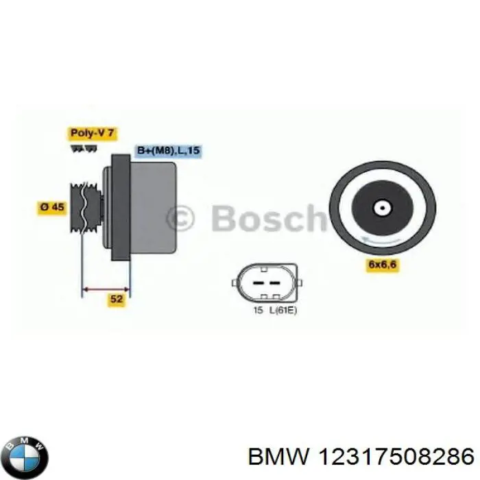 Купити 12317508286 BMW Генератор