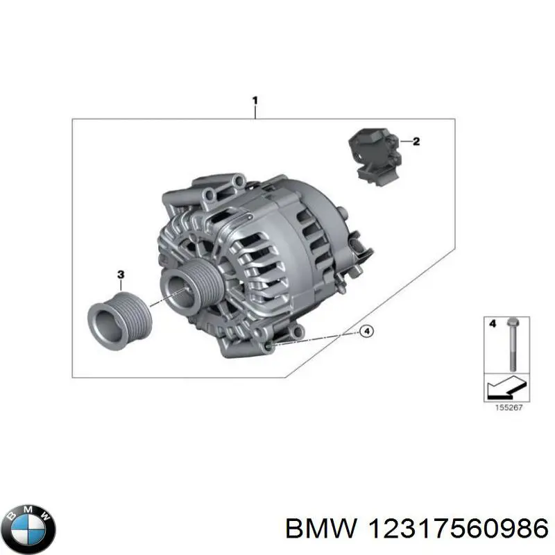 Генератор 12317560986 BMW