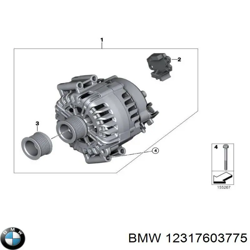 12317603775 BMW реле-регулятор генератора, (реле зарядки)