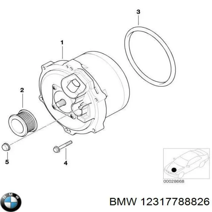 Генератор 12317788826 BMW