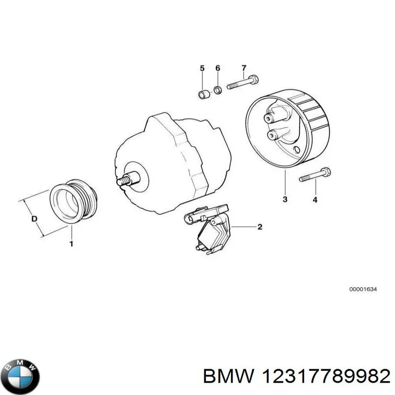Шків генератора BMW 12317789982