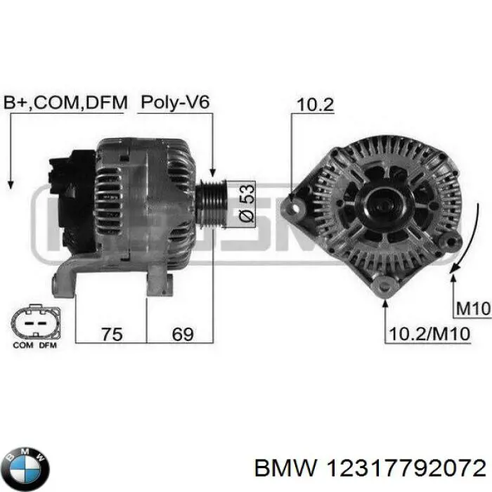 12317792072 BMW генератор