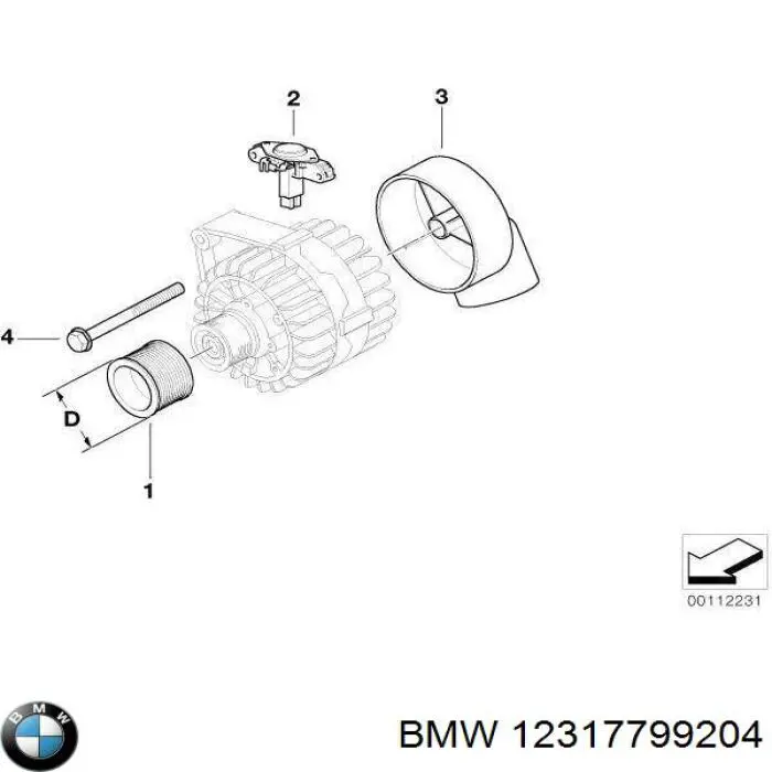 Генератор BMW 12317799204 ціна, від 126.64 USD