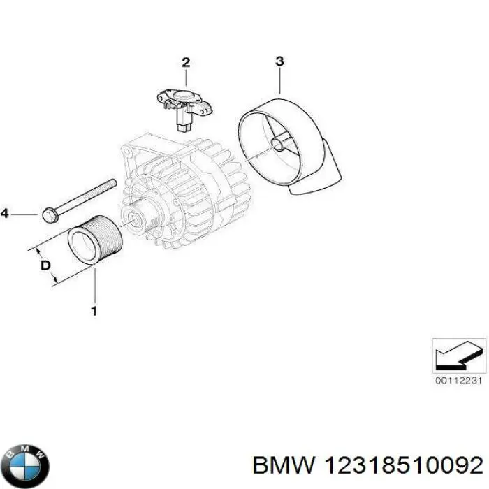 Реле регулятор генератора BMW 12318510092