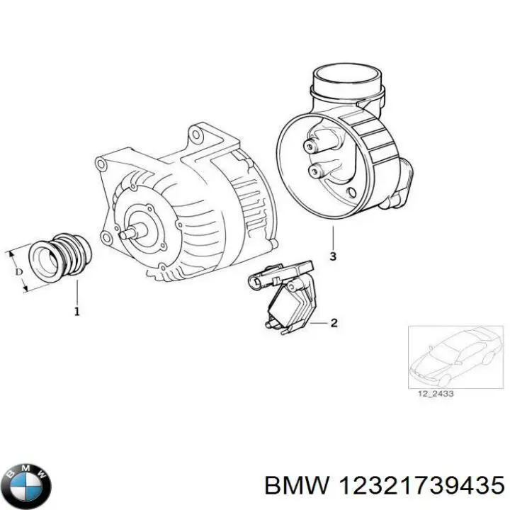 12321739435 BMW реле-регулятор генератора, (реле зарядки)
