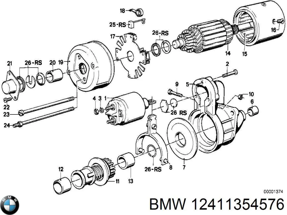 12411354576 BMW Щітка на стартер