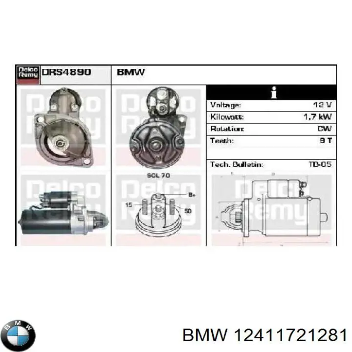 Купити 12411721281 BMW Бендикс стартера