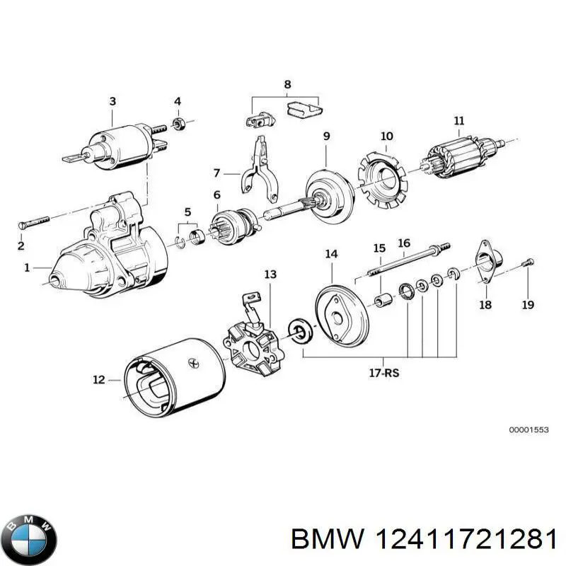 12411721281 BMW бендикс стартера