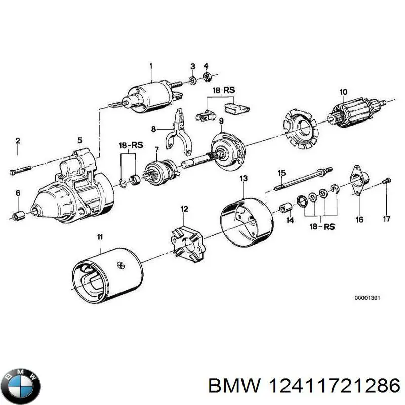12411721286 BMW ремкомплект втягуюче реле стартера
