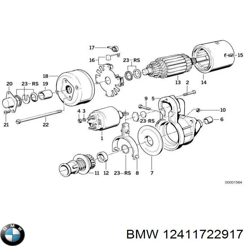 Втулка стартера BMW 12411722917 ціна, від 0.70 USD
