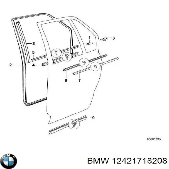 Молдинг заднього скла 12421718208 BMW