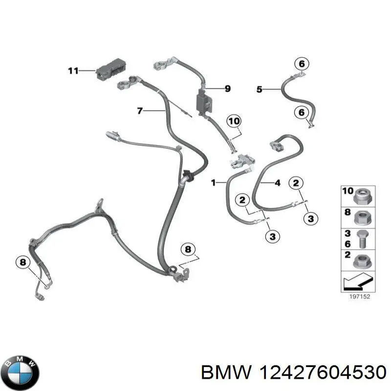 Кабель маси акумулятора (АКБ) BMW 12427604530 ціна, від 31.67 USD