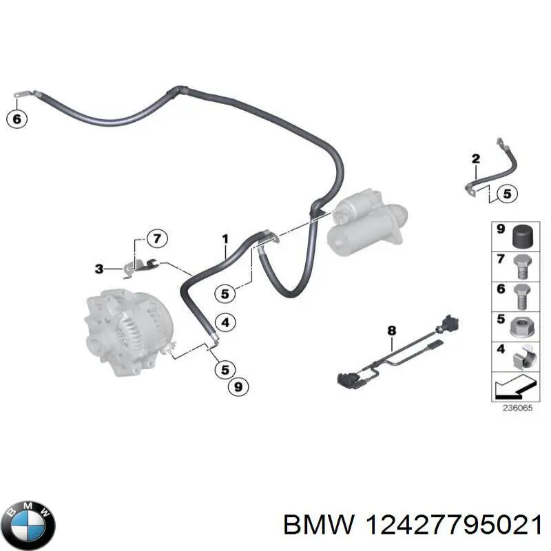 Купити 12427795021 BMW Кабель маси акумулятора (АКБ)