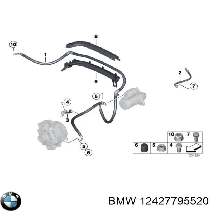 12427795520 BMW Кабель маси акумулятора (АКБ)