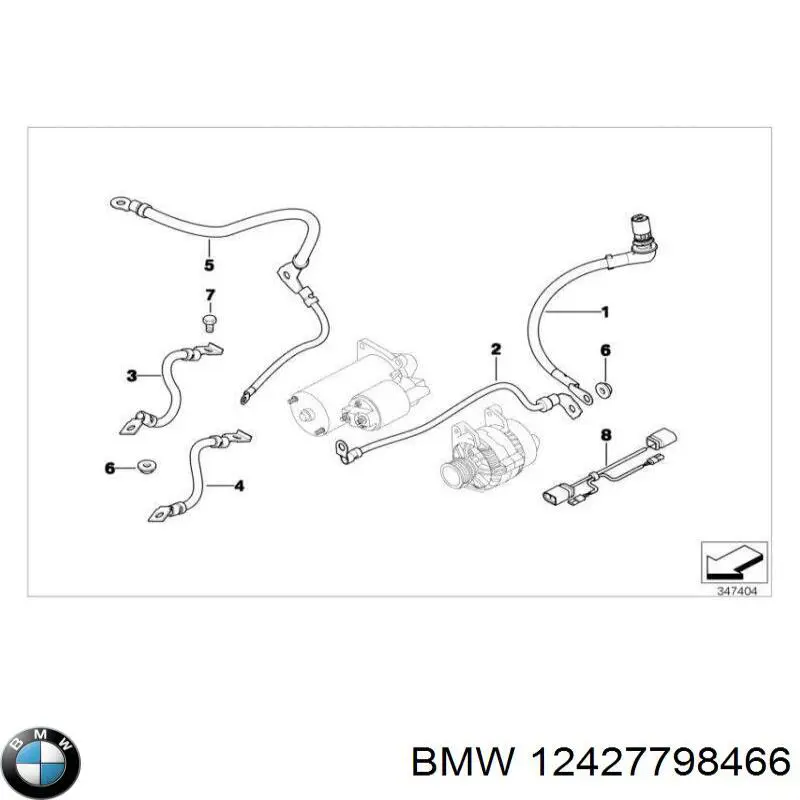 12427798466 BMW Кабель маси акумулятора (АКБ)