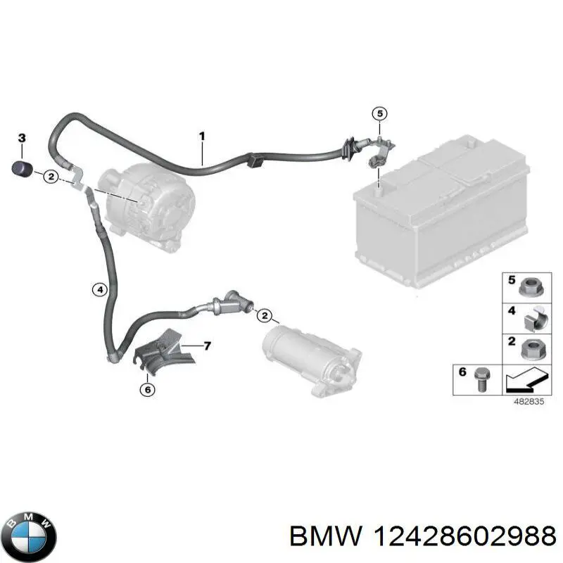 Купити 12428602988 BMW Кабель плюсової клеми акумулятора (АКБ)