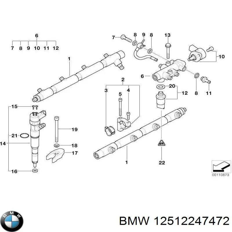 12512247472 BMW роз'єм (фішка датчика тиску палива)